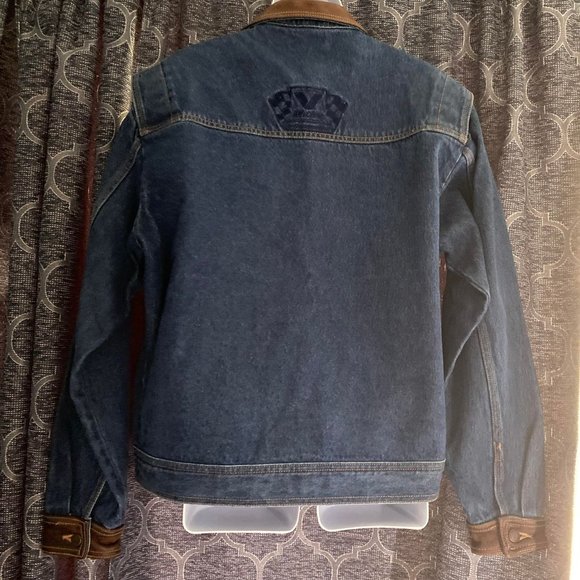 Vintage Valvoline performance team mens large jean jacket with leather collar - Picture 5 of 7